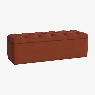 Loaf Button Top Ottoman Storage Bench
