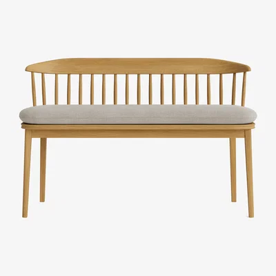 Loaf Drummer Bench in Natural Cotton Linen (Light Oak)
