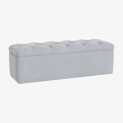 Loaf Button Top Ottoman Storage Bench