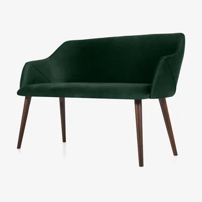 Made.com Lule Dining Bench, Pine Green Velvet