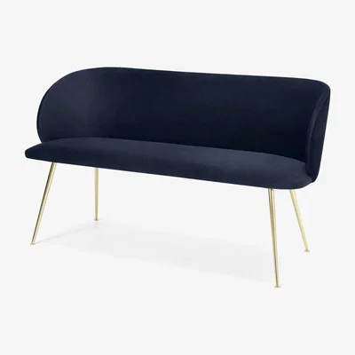 Made.com Adeline Dining bench, Royal Blue Velvet and Brass