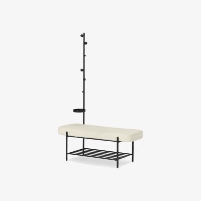 Made.com Asare Hallway Storage Bench, Whitewash Boucle & Black