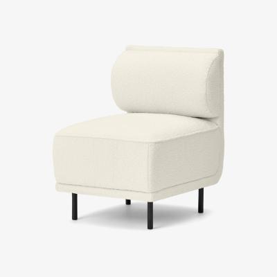 Made.com Bozzelli Narrow Dining Bench, Whitewash Boucle