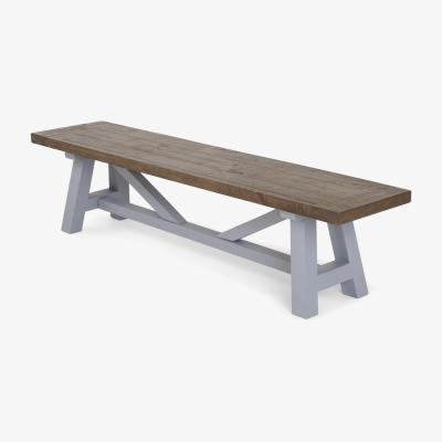 Made.com Iona Large Bench, Solid Pine and Pebble Grey
