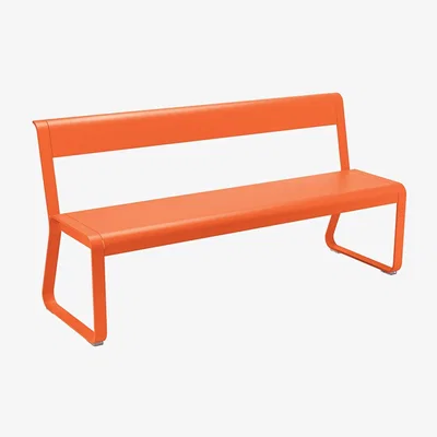 Made in Design Bellevie Bench with backrest - L 161 cm / 4 persons by Fermob Orange