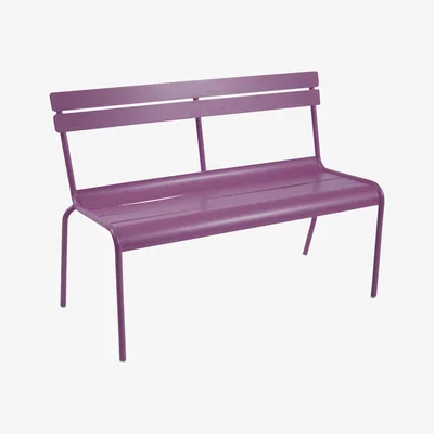 Made in Design Luxembourg Bench with backrest - 2/3 seats by Fermob Purple