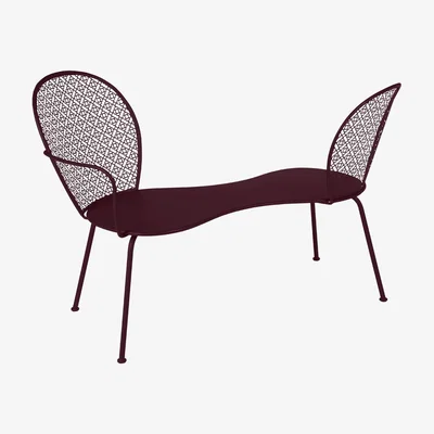 Made in Design Lorette Bench - / Perforated metal - l 134 cm by Fermob Red