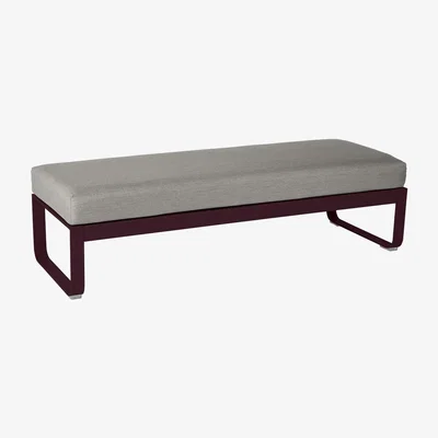 Made in Design Bellevie Padded bench - / Coffee table (removable cushion) - L 148 cm / Grey-taupe by Fermob Red/Beige
