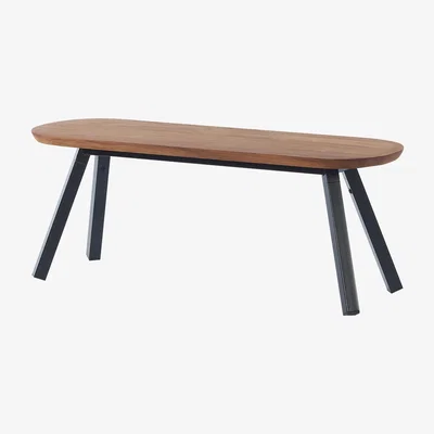 Made in Design Y&M Bench - Wood & metal  / L 120 cm by RS BARCELONA Black/Natural wood