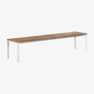 Made in Design be-Easy Bench - / Teak - 180 x 40 cm by Kristalia White/Natural wood