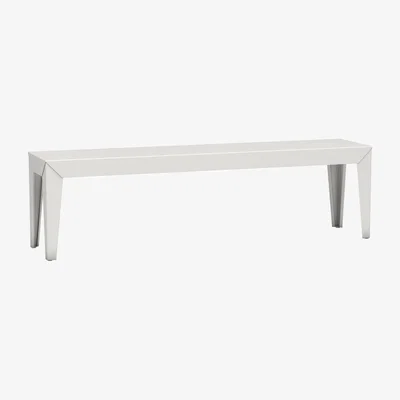 Made in Design Zef OUTDOOR Bench metal white / L 160 cm - Aluminium - Matière Grise