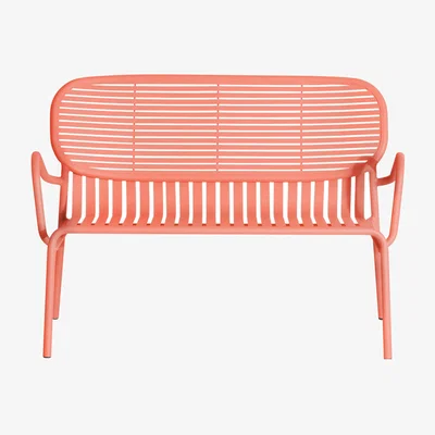 Made in Design Week-end Bench metal orange / Aluminium - L 114 cm - Petite Friture