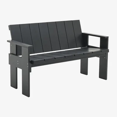 Made in Design Bench with backrest Crate Outdoor wood / Gerrit Rietveld, 1934 – L 132 cm - Hay