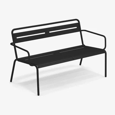 Made in Design Star Stackable bench - / With armrests - L 129 cm by Emu Black
