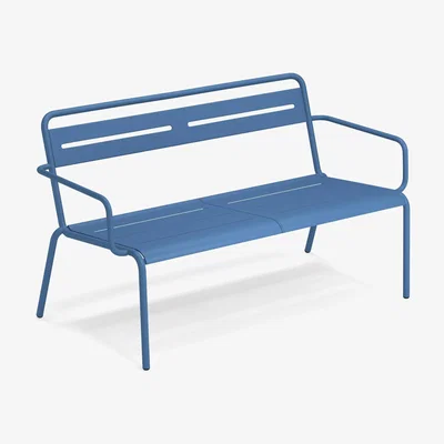 Made in Design Star Stackable bench - / With armrests - L 129 cm by Emu Blue
