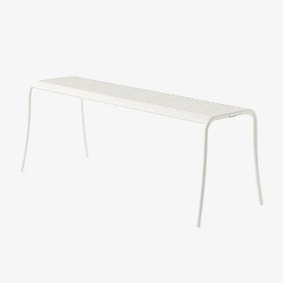 Made in Design Patio Lames Bench metal white / Slats - L 116 cm - Tolix