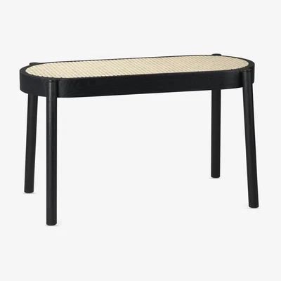 Made in Design Pal Bench - / Wood & canework - L 80 cm by Northern Black