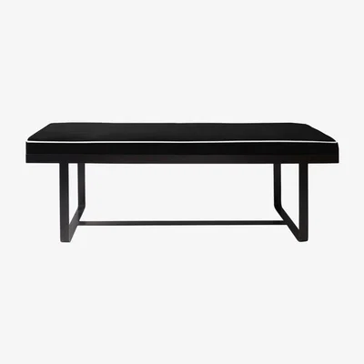 Made in Design Gaspard Padded bench - / Velvet - L 140 cm by Maison Sarah Lavoine Black