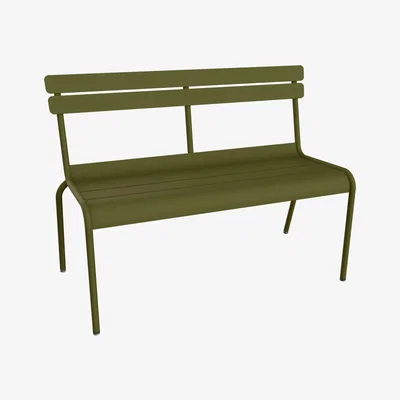 Made in Design Bench with backrest Luxembourg metal / 2-3 seats - L 118 cm - aluminium - Fermob