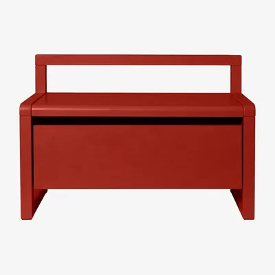 Made in Design Little Architect Children's bench wood red / Storage with sliding drawer - L 60 cm - Ferm Living