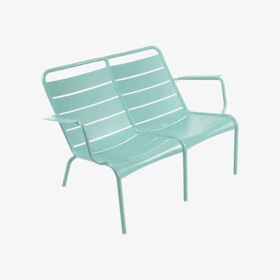 Made in Design Luxembourg Duo Bench with backrest - 2 seaters - L 119 cm by Fermob Blue