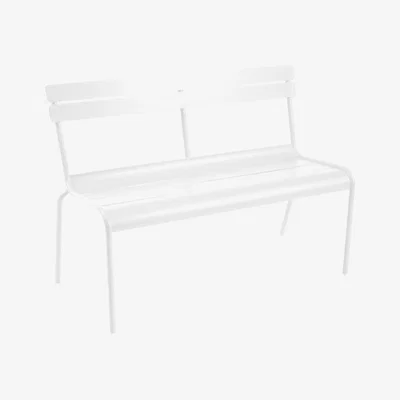 Made in Design Luxembourg Bench with backrest - 2/3 seaters by Fermob White