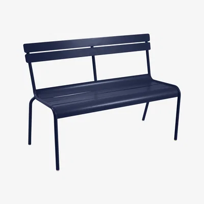 Made in Design Luxembourg Bench with backrest - / 2-3 seats - L 118 cm by Fermob Blue