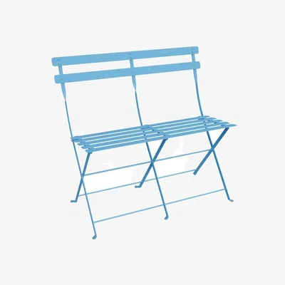 Made in Design Bistro Folding bench metal blue / 2-seater - L 88 cm - Fermob