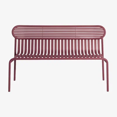Made in Design Week-End Bench with backrest - / Aluminium - L 121 cm by Petite Friture Red