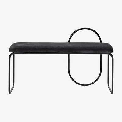 Made in Design Angui Padded bench - / Velvet - L 110 cm by AYTM Black