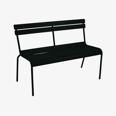 Made in Design Luxembourg Bench with backrest - 3/4 seaters by Fermob Black