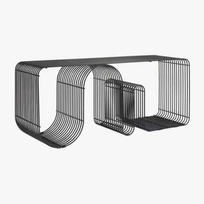 Made in Design Curva Bench metal black / Shelf - L 100 cm - AYTM
