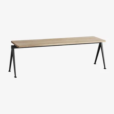 Made in Design Pyramid 11 Stackable bench - / L 140 cm - Re-issue of 1959 by Hay Black/Natural wood