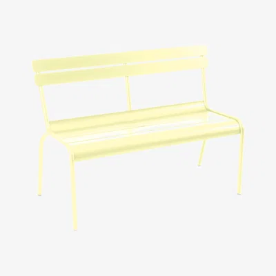 Made in Design Luxembourg Bench with backrest - / 2-3 seats - L 118 cm - Aluminium by Fermob Yellow