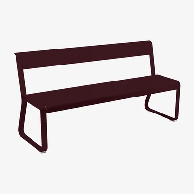 Made in Design Bellevie Bench with backrest - / L 161 cm - 4-seater by Fermob Red
