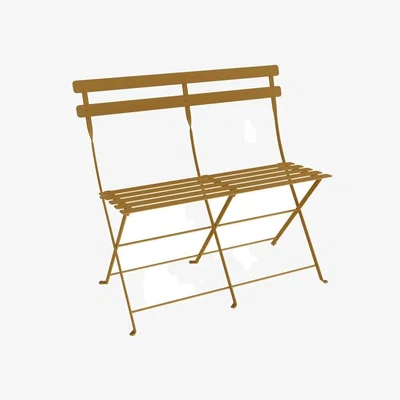 Made in Design Bistro Folding bench metal yellow / 2 seats - L 88 cm - Fermob