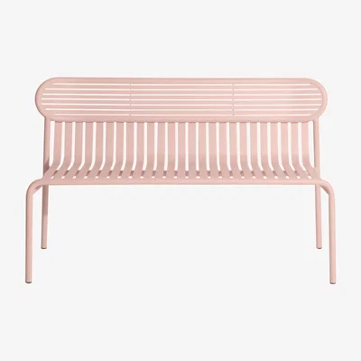 Made in Design Week-End Bench with backrest - / Aluminium - L 121 cm by Petite Friture Pink