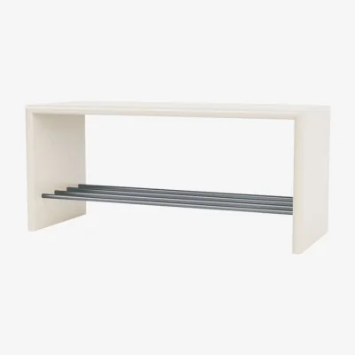 Made in Design Montsk Bench wood white / Shoes Storage - L 100 cm - MONTANA