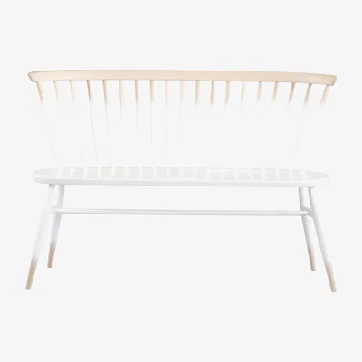 Made in Design Love Seat Bench with backrest - 117 cm - 1955 Reissue by Ercol White/Natural wood