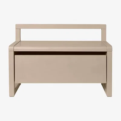 Made in Design Little Architect Children's bench wood beige / Storage with sliding drawer - L 60 cm - Ferm Living