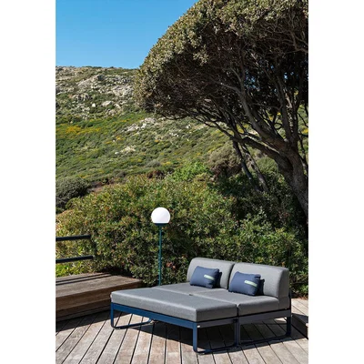 Made in Design Bellevie Padded bench - / Coffee table (removable cushion) - L 148 cm / Flannel grey by Fermob Red/Grey