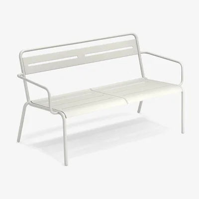 Made in Design Star Stackable bench - / With armrests - L 129 cm by Emu White