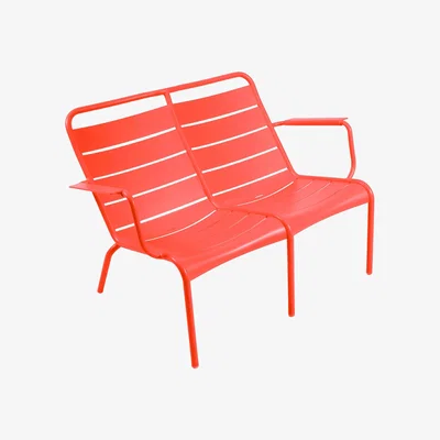 Made in Design Luxembourg Duo Bench with backrest by Fermob Red