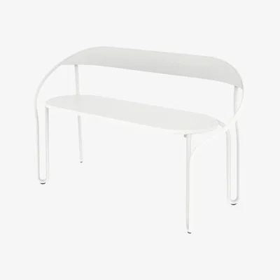 Made in Design Huggy Bistro Bench with backrest - / Aluminium - 2 people / L 117 cm by Maiori White
