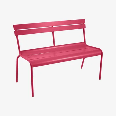 Made in Design Luxembourg Bench with backrest - / 2-3 seats - L 118 cm by Fermob Pink