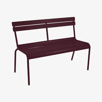 Made in Design Luxembourg Bench with backrest - / 2-3 seats - l 118 cm - Aluminium by Fermob Red