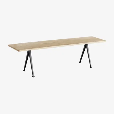 Made in Design Pyramid 12 Bench - / L 190 cm - Re-issue of 1959 by Hay Black/Natural wood