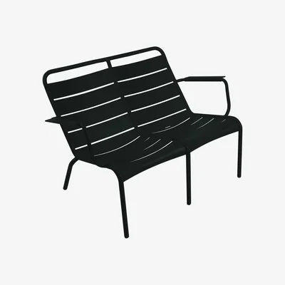 Made in Design Luxembourg Duo Bench with backrest - 2 seaters by Fermob Black