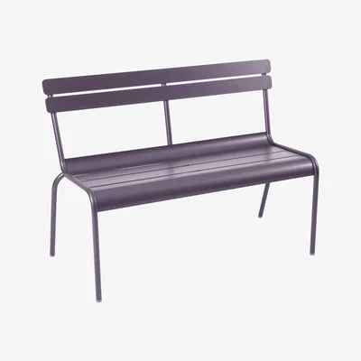Made in Design Luxembourg Bench with backrest - With armrest - L 118 cm by Fermob Purple