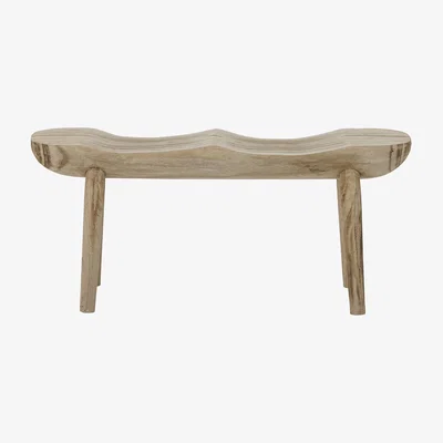 Made in Design Sasuke Bench - / Hand-sculpted Paulownia wood - L 100 cm by Bloomingville Natural wood